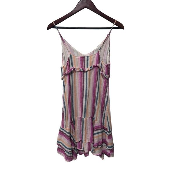 Rails Martina Avila Multicolored Stripe Magenta Mini Dress Size XS Linen Rayon - Picture 3 of 11